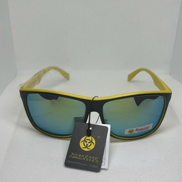 Biohazard Mens Mirrored Sunglasses - Picture 3 of 3